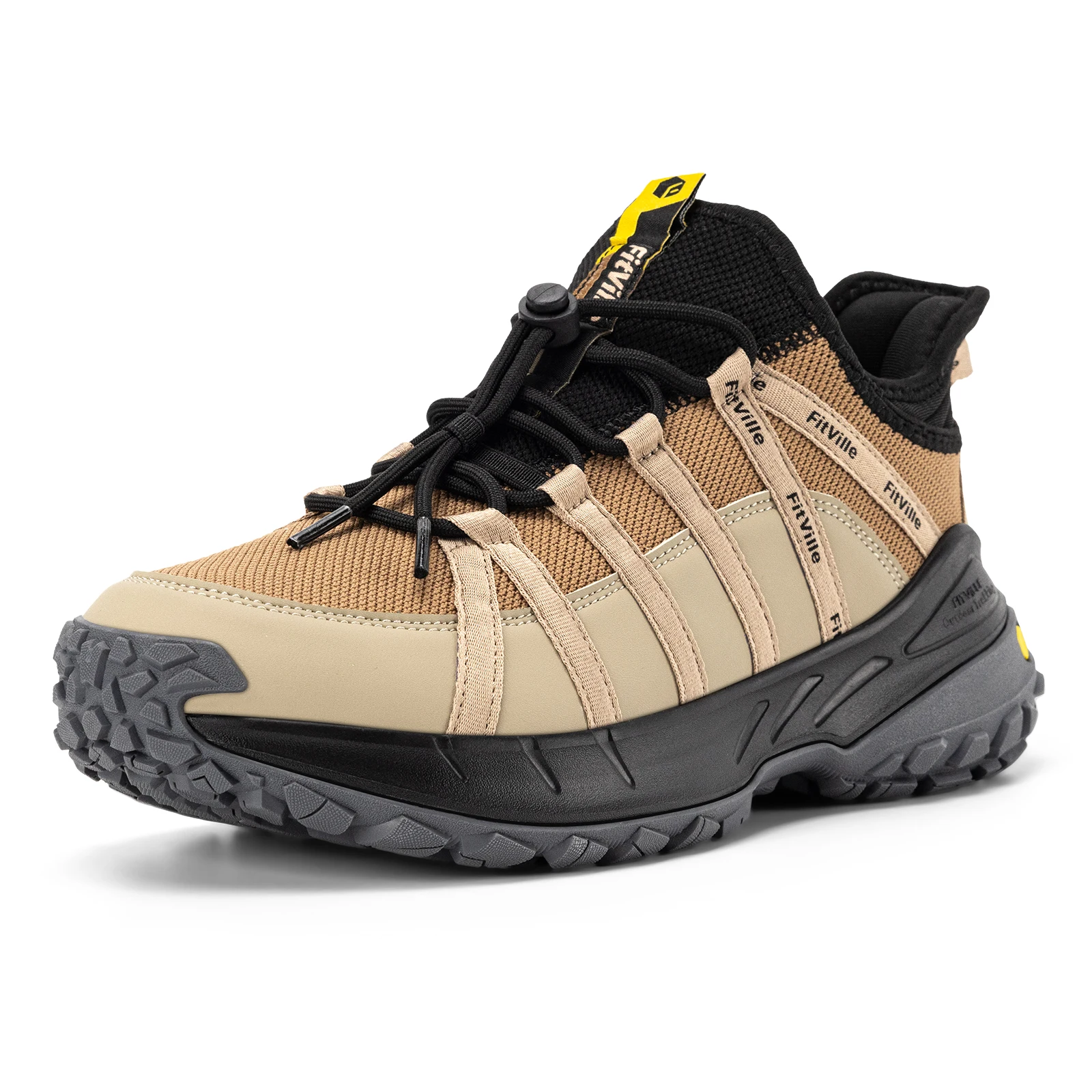 Fitville Men's Slip-on Hiking Shoes Wide Toe Box Trekking Sneakers for Men with Arch Support Comfortable Non-Slip Walking Shoes