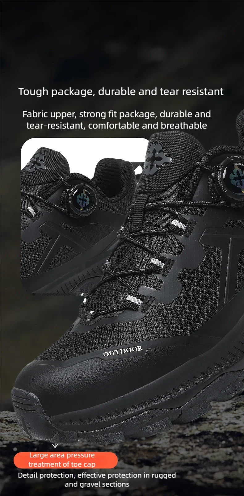 Men's Plus Size Waterproof Hiking Shoes Four Seasons Non-Slip Outdoor Walking Shoes Youth Casual Sports Running Shoes Sneakers