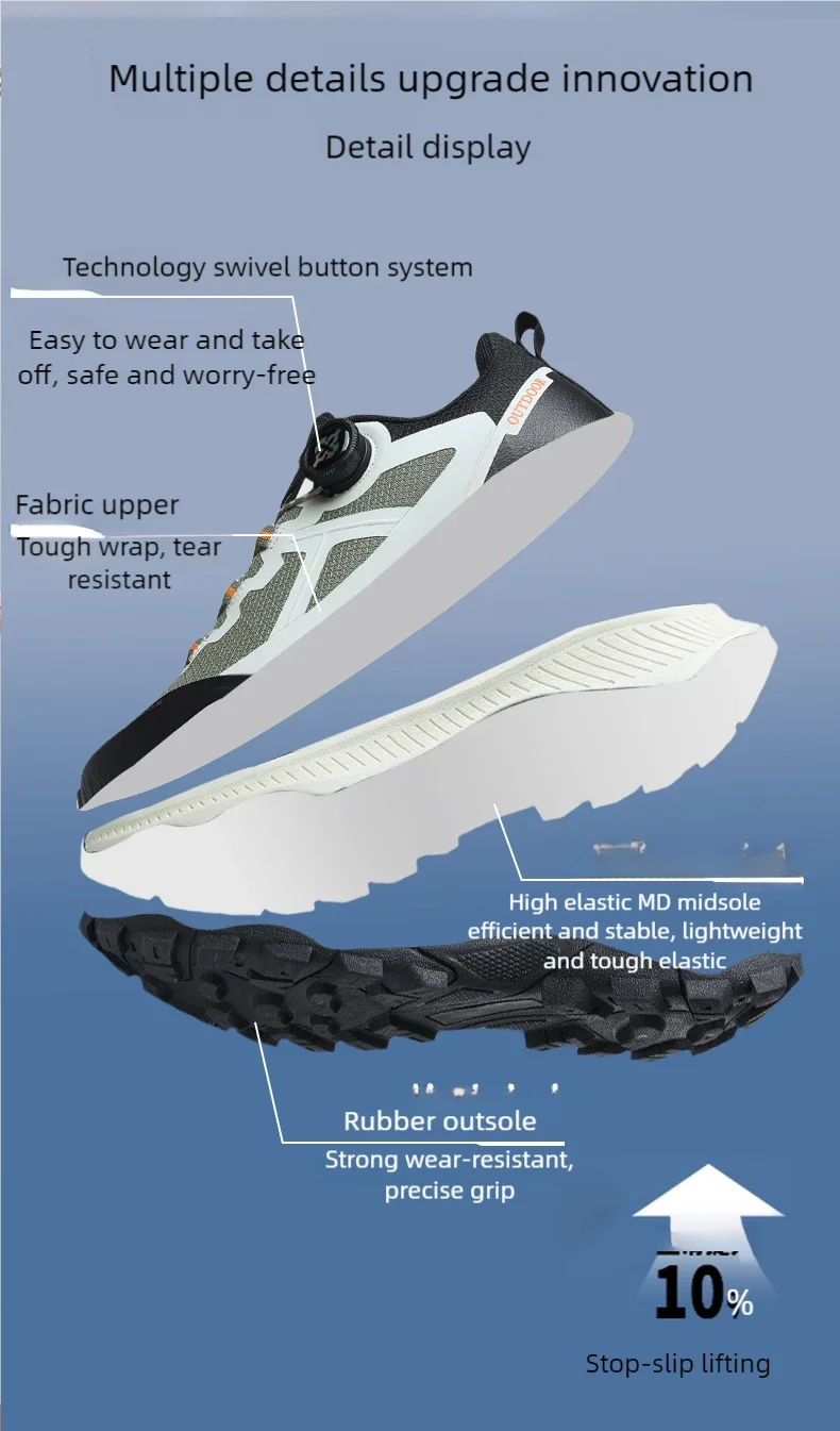 Men's Plus Size Waterproof Hiking Shoes Four Seasons Non-Slip Outdoor Walking Shoes Youth Casual Sports Running Shoes Sneakers