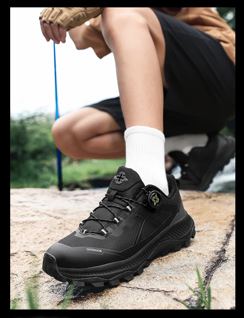 Men's Plus Size Waterproof Hiking Shoes Four Seasons Non-Slip Outdoor Walking Shoes Youth Casual Sports Running Shoes Sneakers