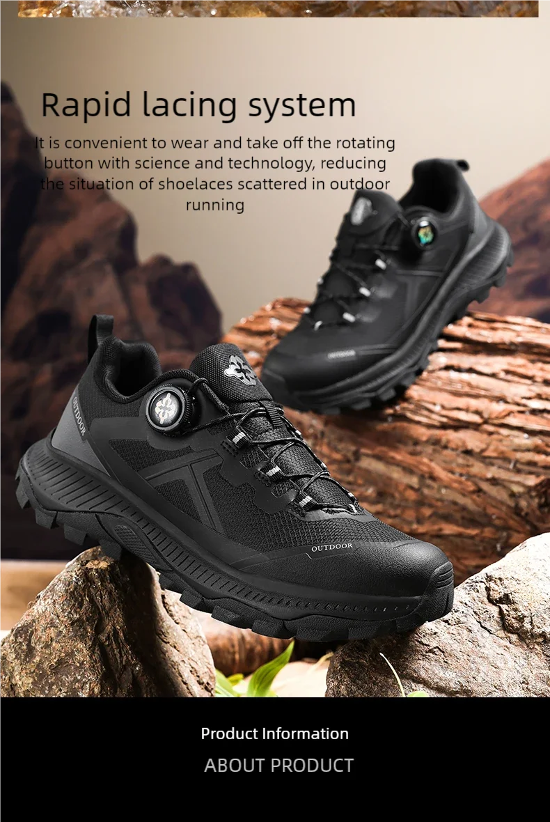 Men's Plus Size Waterproof Hiking Shoes Four Seasons Non-Slip Outdoor Walking Shoes Youth Casual Sports Running Shoes Sneakers
