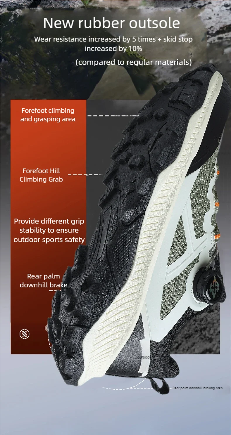 Men's Plus Size Waterproof Hiking Shoes Four Seasons Non-Slip Outdoor Walking Shoes Youth Casual Sports Running Shoes Sneakers