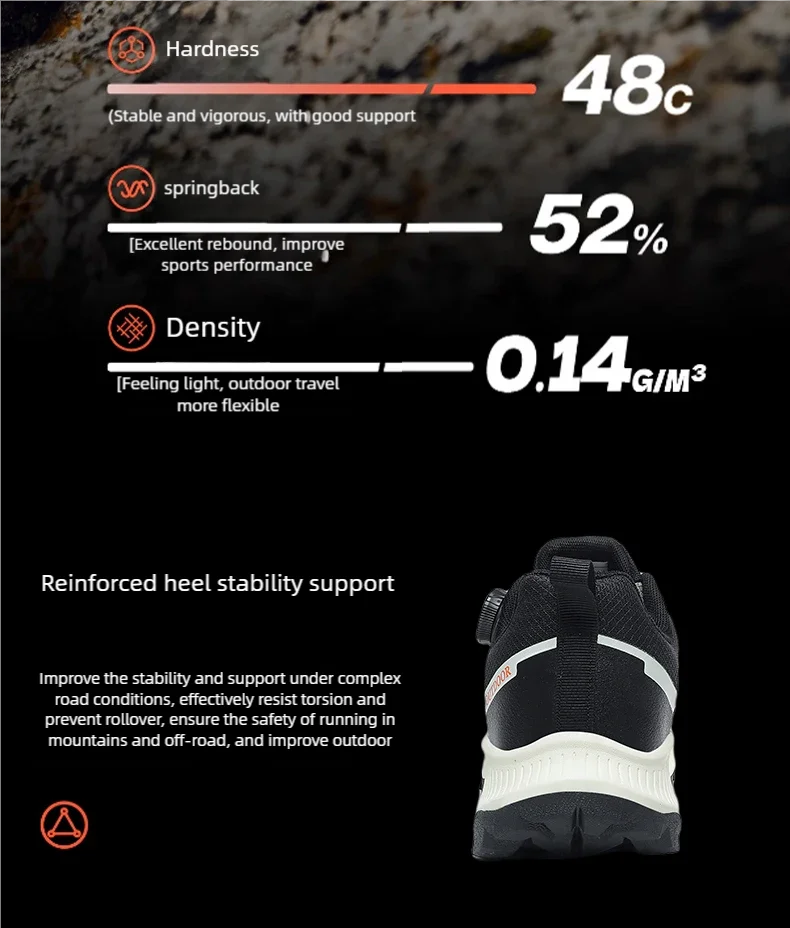 Men's Plus Size Waterproof Hiking Shoes Four Seasons Non-Slip Outdoor Walking Shoes Youth Casual Sports Running Shoes Sneakers