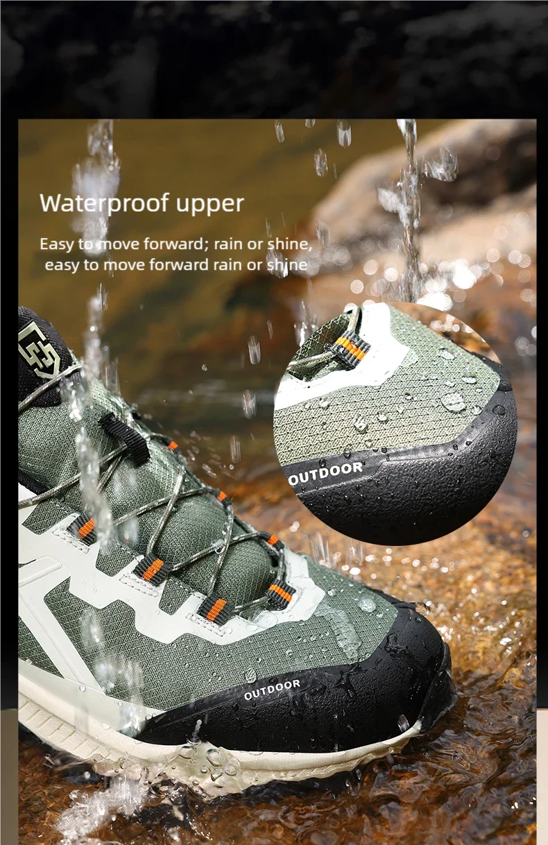 Men's Plus Size Waterproof Hiking Shoes Four Seasons Non-Slip Outdoor Walking Shoes Youth Casual Sports Running Shoes Sneakers