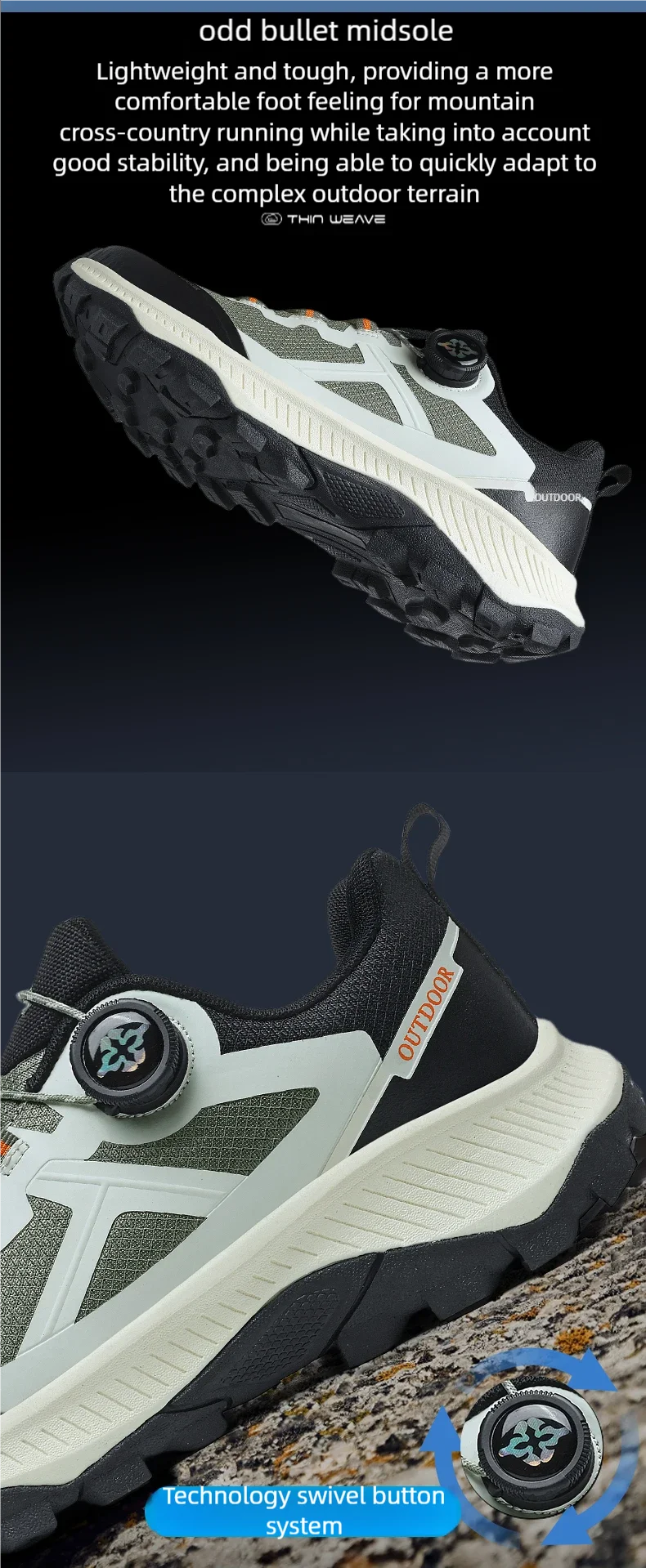 Men's Plus Size Waterproof Hiking Shoes Four Seasons Non-Slip Outdoor Walking Shoes Youth Casual Sports Running Shoes Sneakers