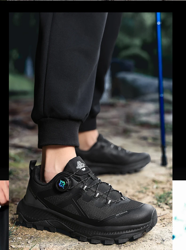 Men's Plus Size Waterproof Hiking Shoes Four Seasons Non-Slip Outdoor Walking Shoes Youth Casual Sports Running Shoes Sneakers