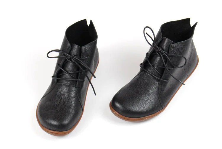 Careaymade-Genuine leather wider toe big size Women's shoes,winter handmade ankle boot,Fashion warm wool boots man single boots