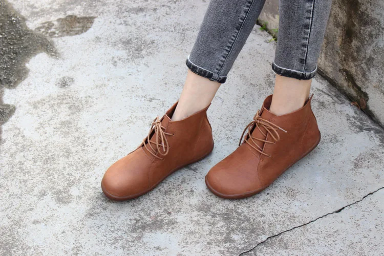 Careaymade-Genuine leather wider toe big size Women's shoes,winter handmade ankle boot,Fashion warm wool boots man single boots