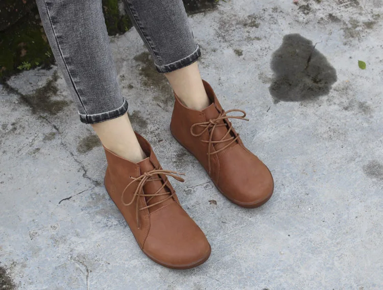 Careaymade-Genuine leather wider toe big size Women's shoes,winter handmade ankle boot,Fashion warm wool boots man single boots