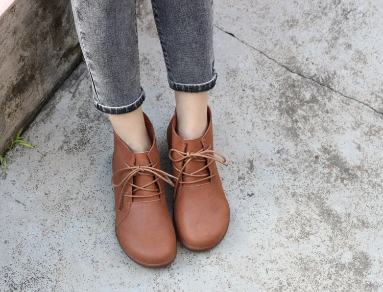 Careaymade-Genuine leather wider toe big size Women's shoes,winter handmade ankle boot,Fashion warm wool boots man single boots