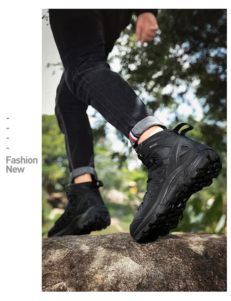Men New Tactical Boots Waterproof Ultrallight Anti-Slip MaleTraining Breathable Climbing Hiking Shoes Rapid Response Army Boots