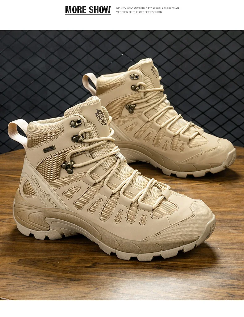 Men New Tactical Boots Waterproof Ultrallight Anti-Slip MaleTraining Breathable Climbing Hiking Shoes Rapid Response Army Boots