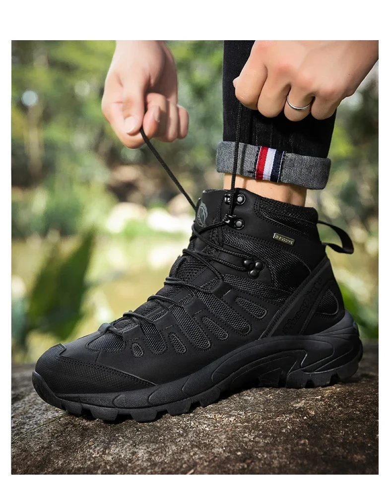 Men New Tactical Boots Waterproof Ultrallight Anti-Slip MaleTraining Breathable Climbing Hiking Shoes Rapid Response Army Boots
