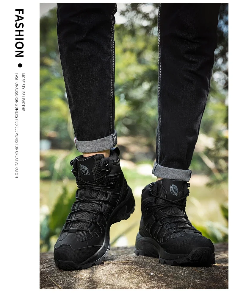 Men New Tactical Boots Waterproof Ultrallight Anti-Slip MaleTraining Breathable Climbing Hiking Shoes Rapid Response Army Boots