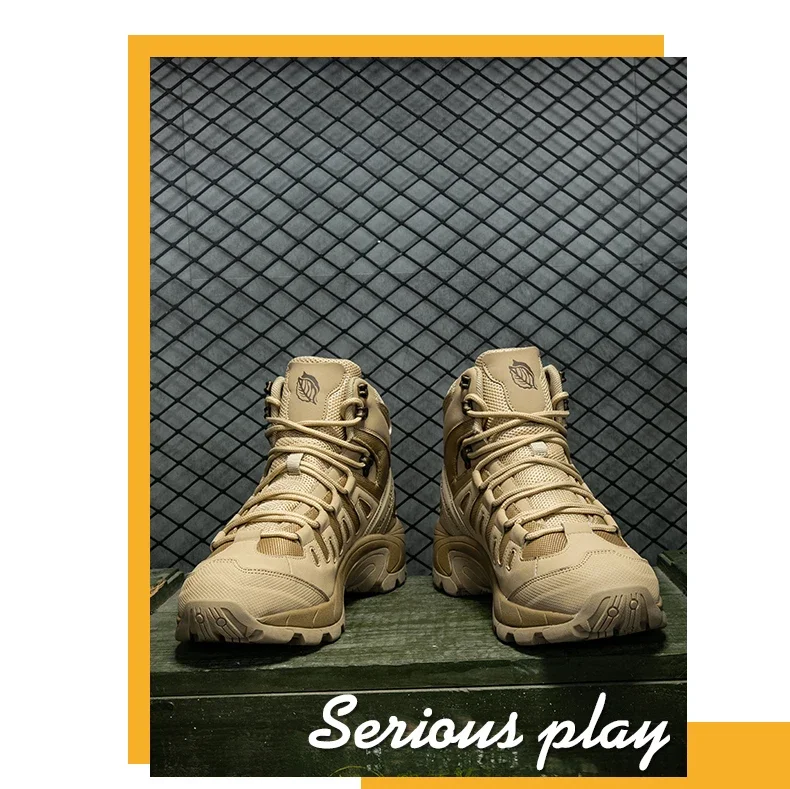 Men New Tactical Boots Waterproof Ultrallight Anti-Slip MaleTraining Breathable Climbing Hiking Shoes Rapid Response Army Boots