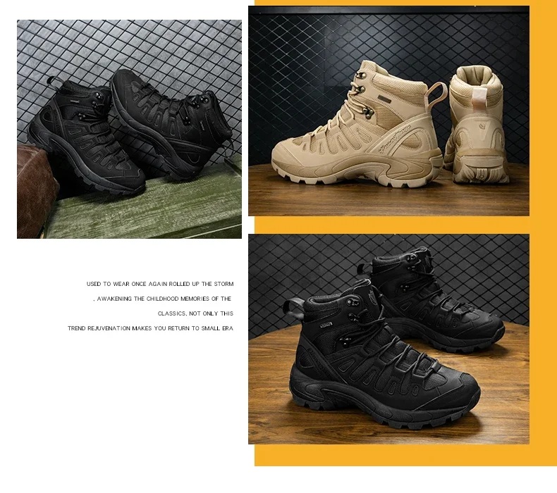 Men New Tactical Boots Waterproof Ultrallight Anti-Slip MaleTraining Breathable Climbing Hiking Shoes Rapid Response Army Boots