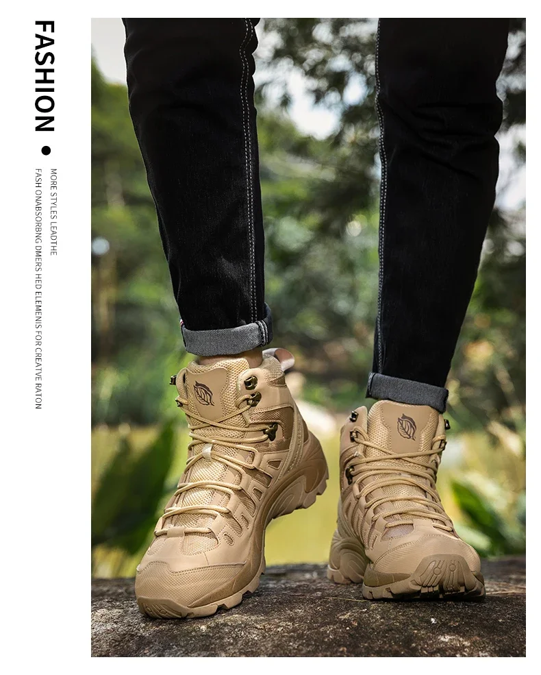 Men New Tactical Boots Waterproof Ultrallight Anti-Slip MaleTraining Breathable Climbing Hiking Shoes Rapid Response Army Boots