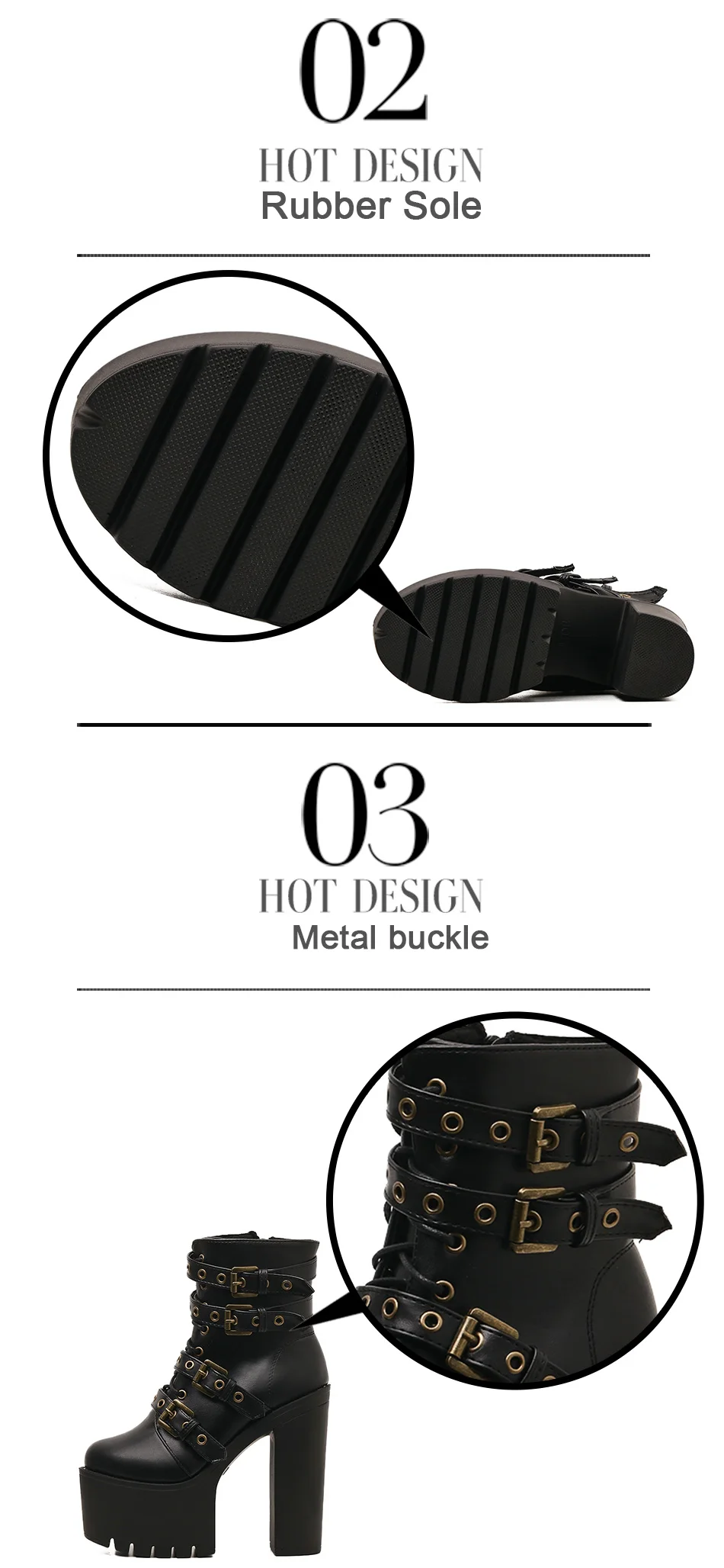 Gdgydh Sexy Rivet Black Ankle Boots Women Platform Soft Leather Autumn Winter Ladies Boots With Zipper Ultra High Heels Shoes