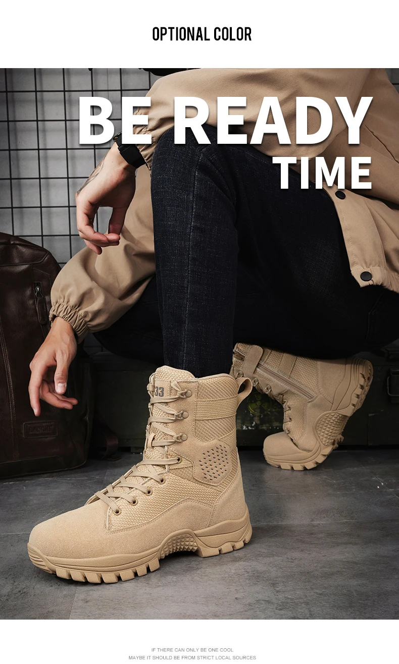 Men High-top Hiking Shoes Outdoor Shoes Non-Slip Casual Trekking Boots Hiking Boot Lace Up Hunting Tactical Trekking Sneakers