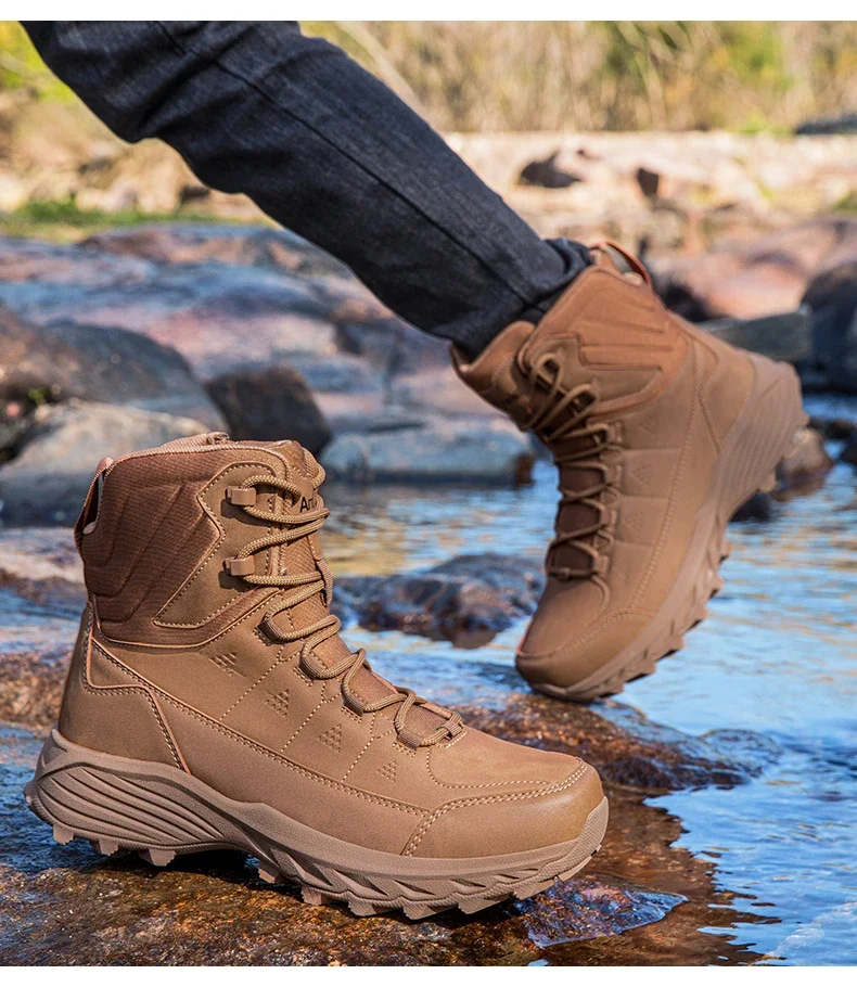 Men Tactical Boots Outdoor Training Safety Lace Up Anti-Slip Male Ultrallight Rapid Response Army Boots Breathable Hunting Boots