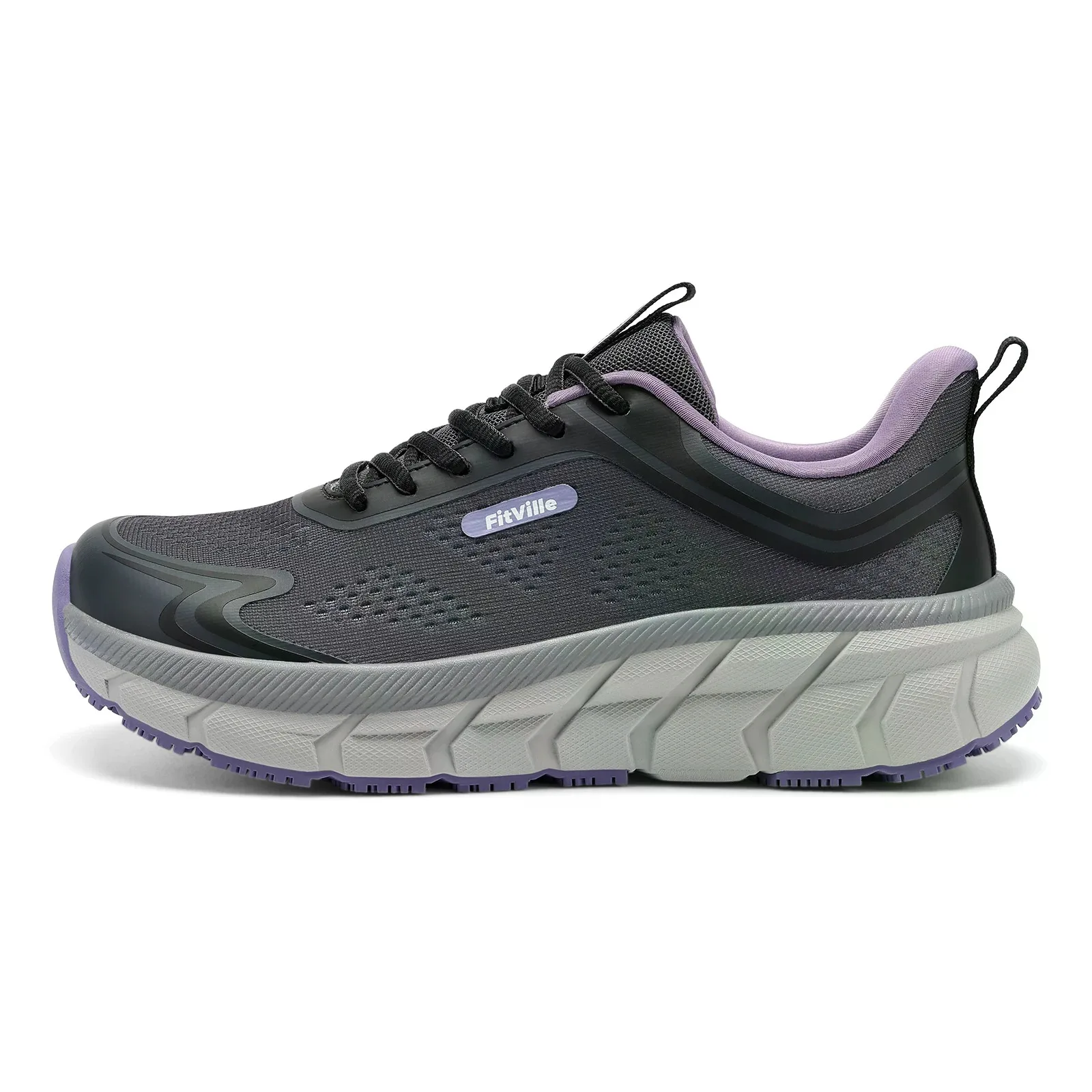 FitVille Women's Running Shoes, Wide Toe Box Breathable Sneakers, Non‑Slip Arch Support Athletic Tennis Walking Shoes for Swollen Feet
