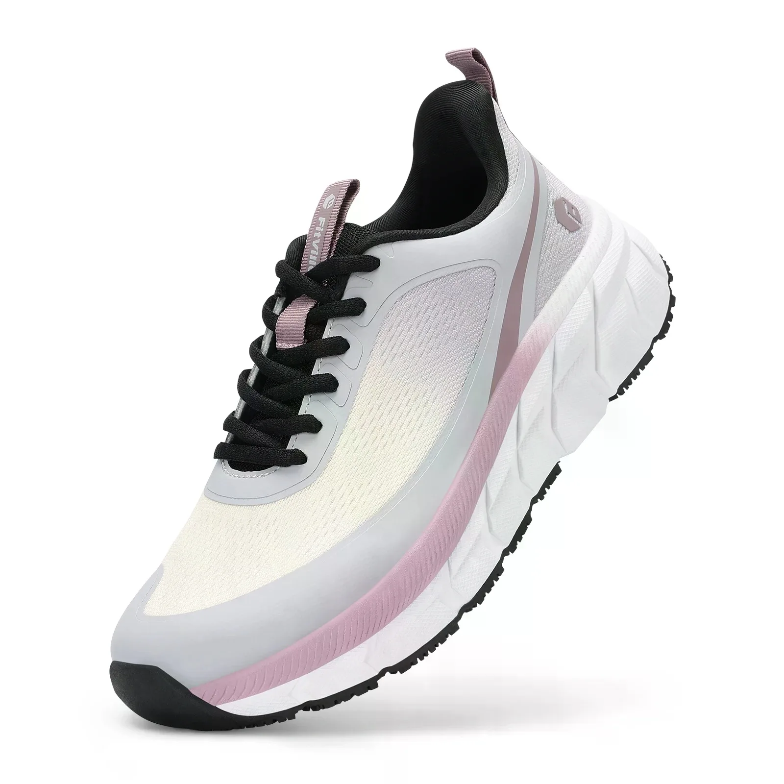 FitVille Women's Running Shoes, Wide Toe Box Breathable Sneakers, Non‑Slip Arch Support Athletic Tennis Walking Shoes for Swollen Feet