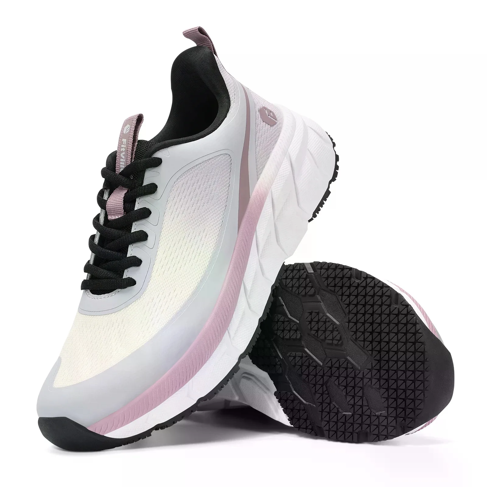FitVille Women's Running Shoes, Wide Toe Box Breathable Sneakers, Non‑Slip Arch Support Athletic Tennis Walking Shoes for Swollen Feet