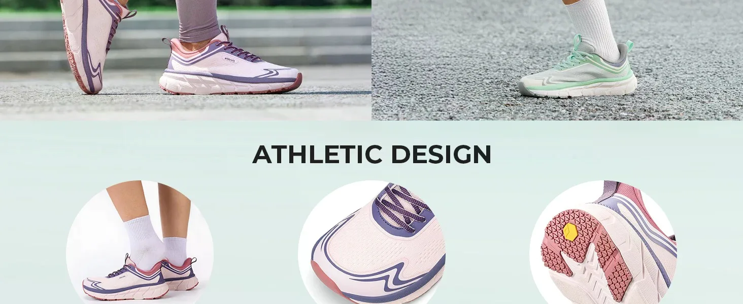 FitVille Women's Running Shoes, Wide Toe Box Breathable Sneakers, Non‑Slip Arch Support Athletic Tennis Walking Shoes for Swollen Feet