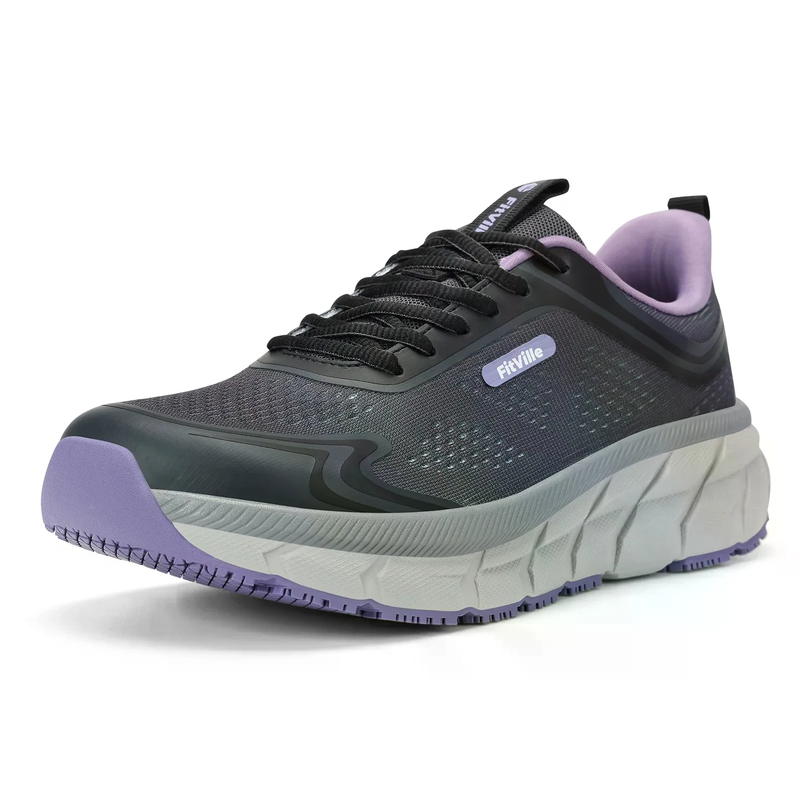 FitVille Women's Running Shoes, Wide Toe Box Breathable Sneakers, Non‑Slip Arch Support Athletic Tennis Walking Shoes for Swollen Feet