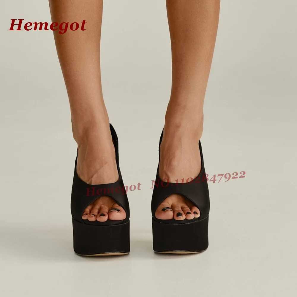 V-Cut Stiletto Heels Shallow Women's Pumps Pink Satin Platform Peep Toe Pumps Summer 2026 New Evening Dress Shoes Luxury Solid