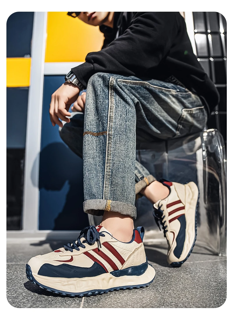 Men Colorblock Dad Shoes Fashion Chunky Sneakers Street Style