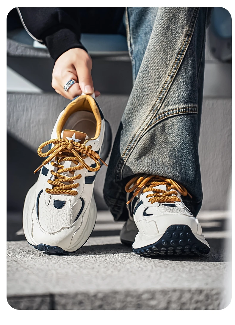 Men Colorblock Dad Shoes Fashion Chunky Sneakers Street Style
