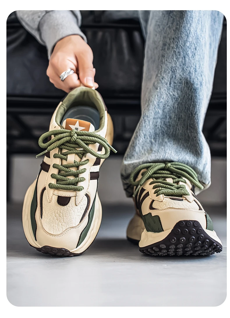 Men Colorblock Dad Shoes Fashion Chunky Sneakers Street Style