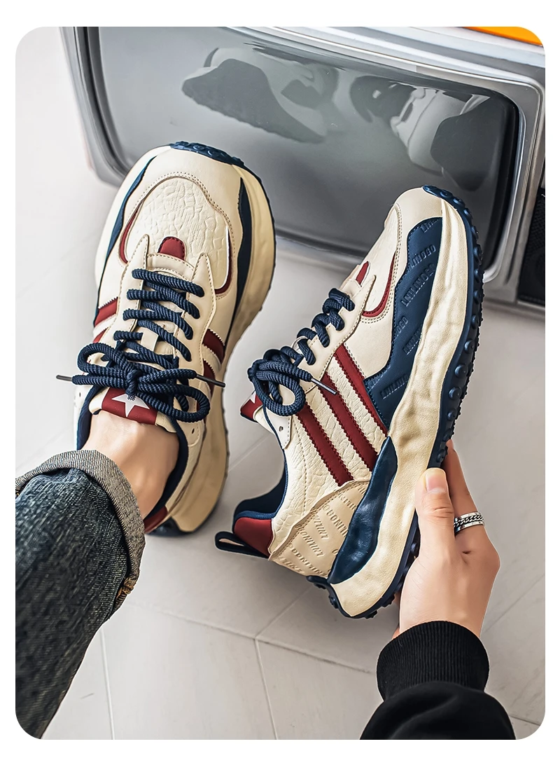 Men Colorblock Dad Shoes Fashion Chunky Sneakers Street Style