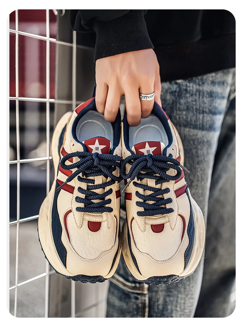 Men Colorblock Dad Shoes Fashion Chunky Sneakers Street Style
