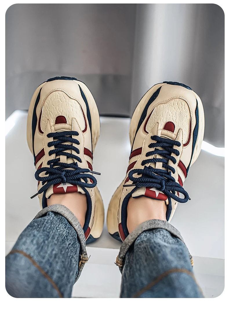 Men Colorblock Dad Shoes Fashion Chunky Sneakers Street Style