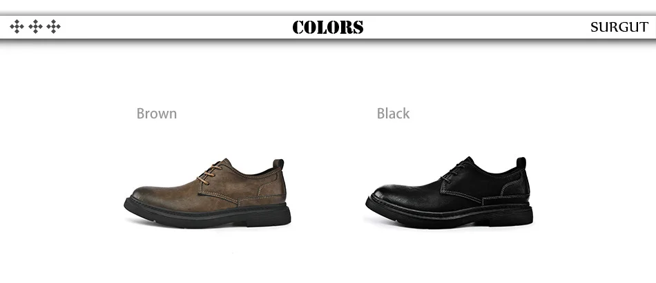 SURGUT New Genuine Leather Men Shoes Bussiness Working Flats High Quality Causal Soft Daily Comfort Male Footwear Shoes Men