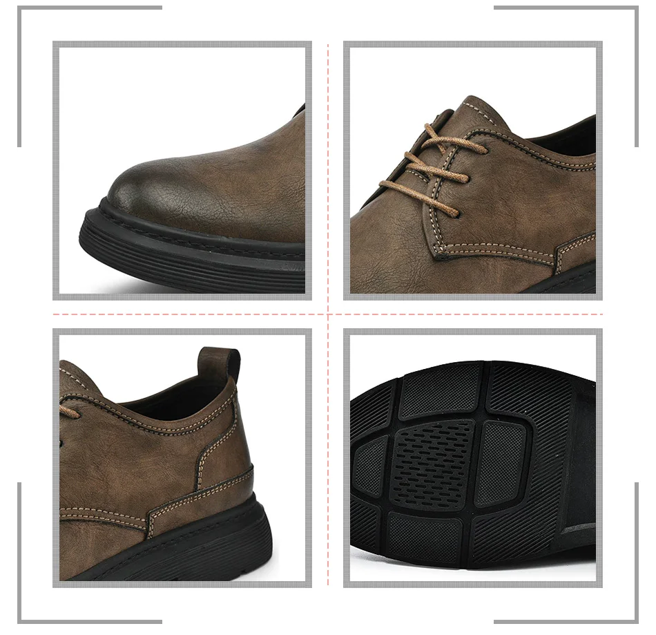 SURGUT New Genuine Leather Men Shoes Bussiness Working Flats High Quality Causal Soft Daily Comfort Male Footwear Shoes Men