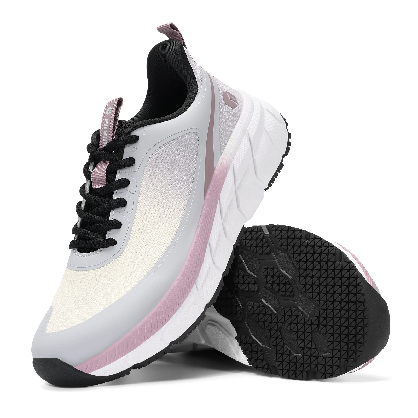 FitVille Women's Sports Shoes Wide Casual Sneakers Non-Slip Walking Running Shoes For Women for Swollen Feet Pain Relief