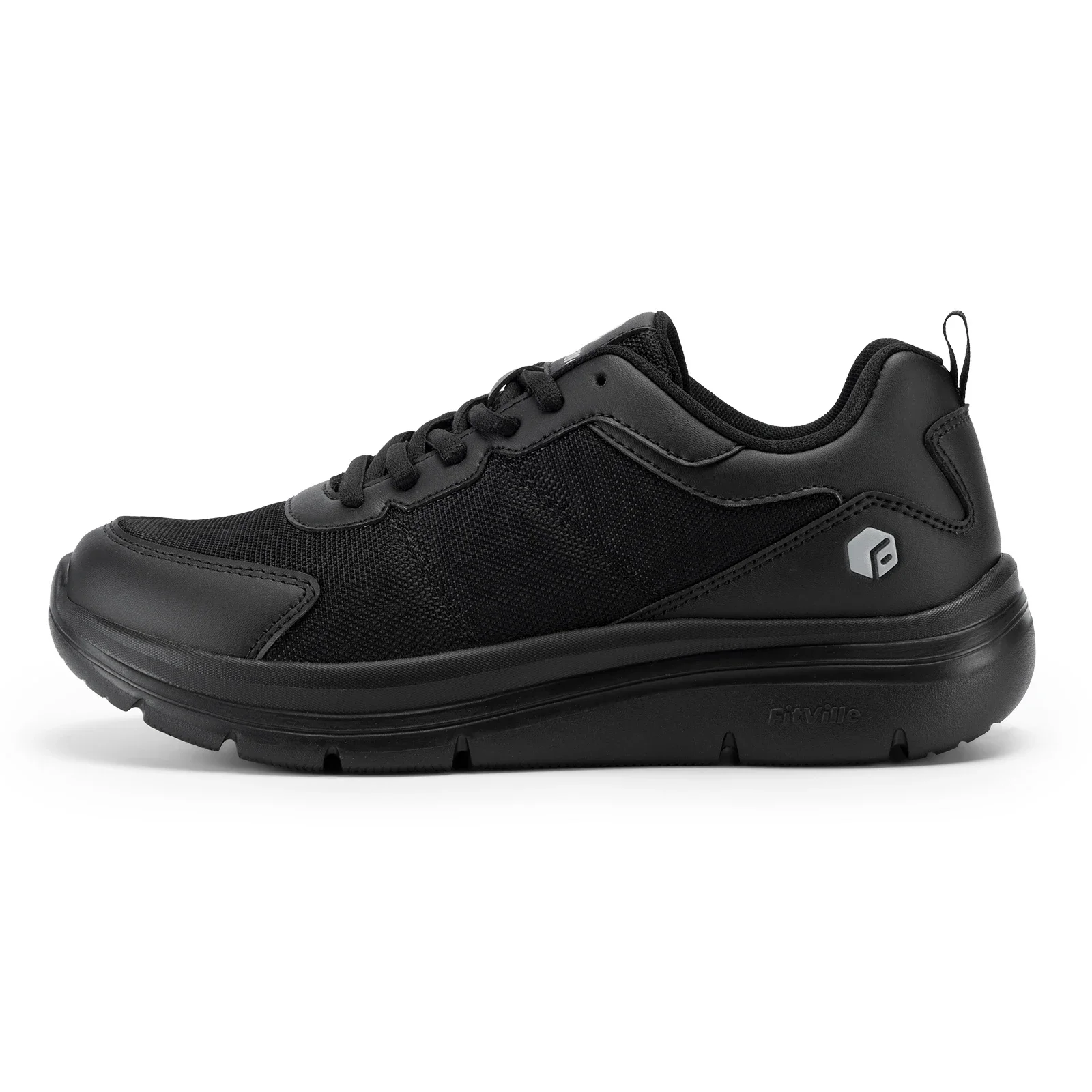 Fitville Widened 2E Men'S Walking Shoes Lightweight Breathable Cushioning Shoe Relieve Plantar Fasciitis Pain With Arch Support