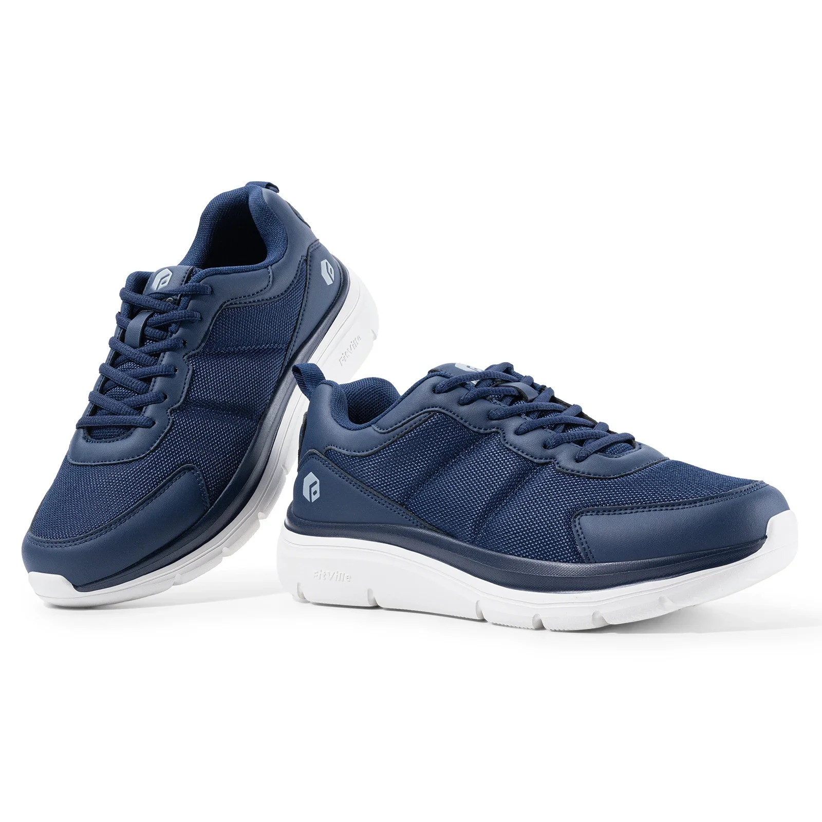 Fitville Widened 2E Men'S Walking Shoes Lightweight Breathable Cushioning Shoe Relieve Plantar Fasciitis Pain With Arch Support