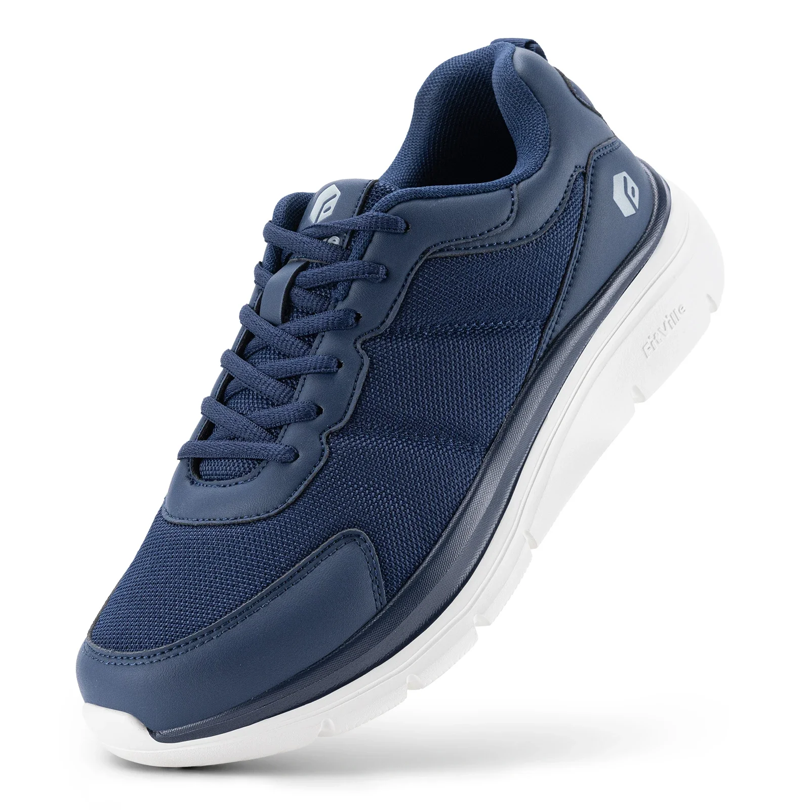 Fitville Widened 2E Men'S Walking Shoes Lightweight Breathable Cushioning Shoe Relieve Plantar Fasciitis Pain With Arch Support