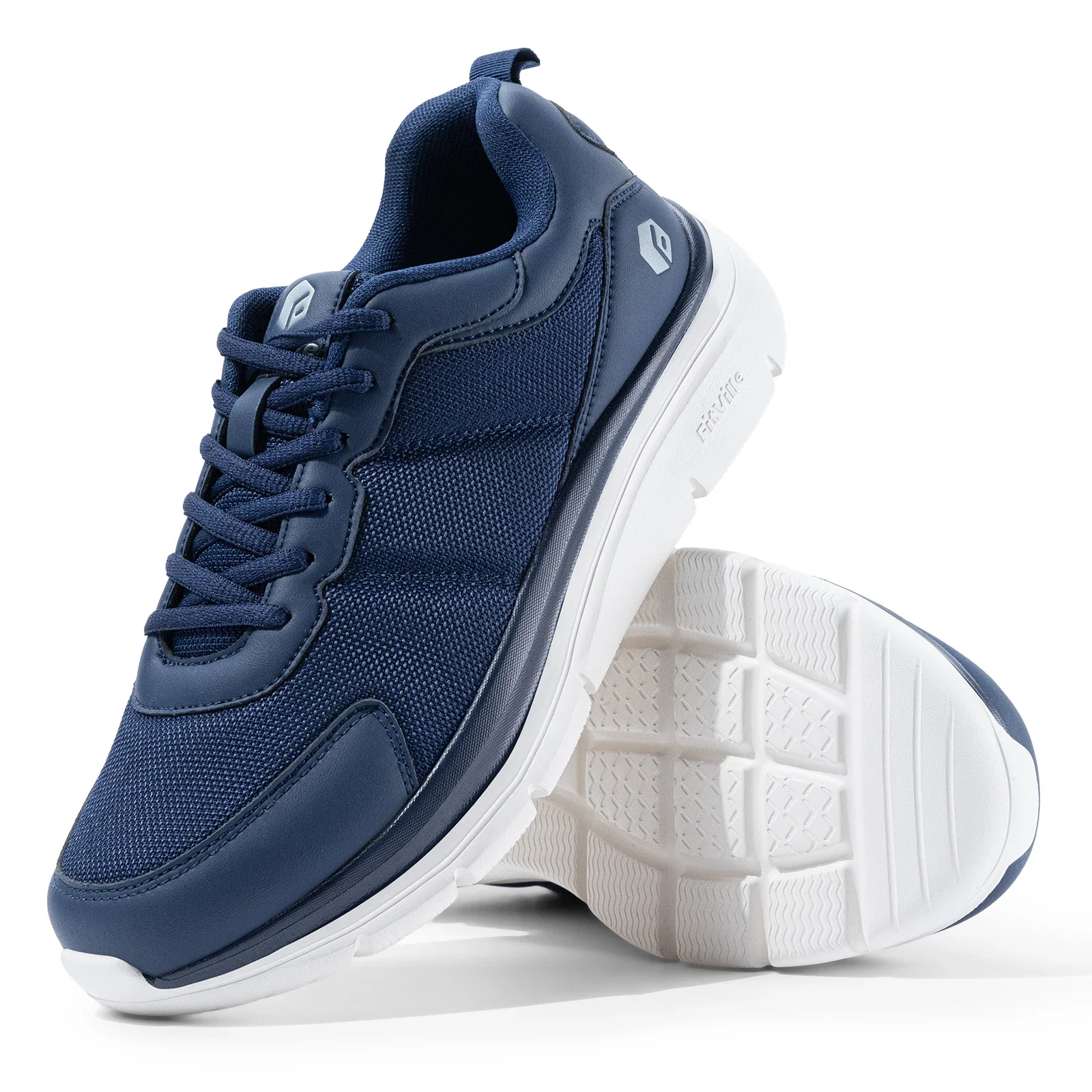 Fitville Widened 2E Men'S Walking Shoes Lightweight Breathable Cushioning Shoe Relieve Plantar Fasciitis Pain With Arch Support