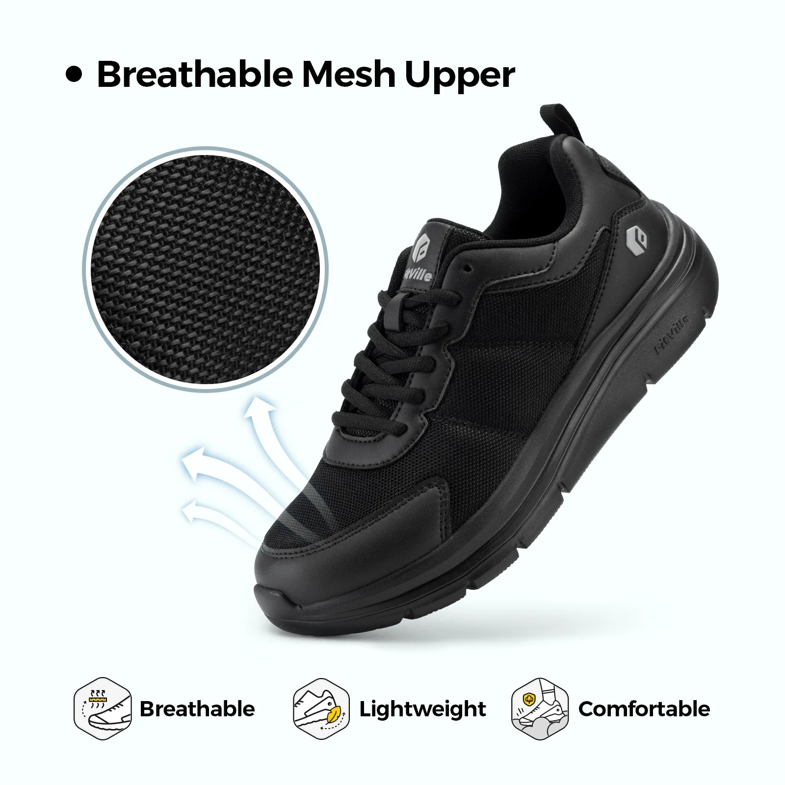 Fitville Widened 2E Men'S Walking Shoes Lightweight Breathable Cushioning Shoe Relieve Plantar Fasciitis Pain With Arch Support