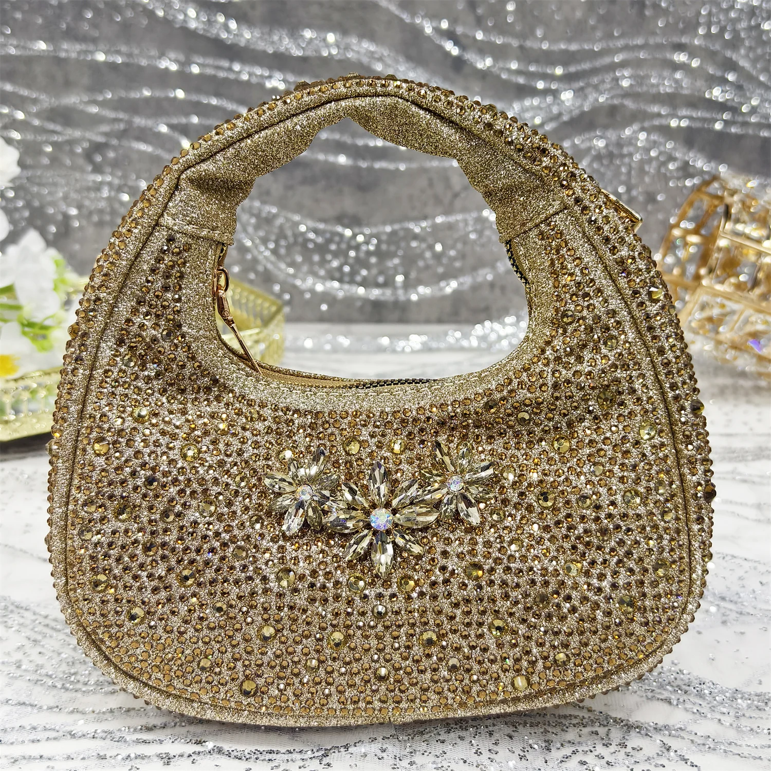 2025 Pointed Toe High Heels Shoes and Bags Set With Rhinestone for Women Wedding Party Elegant Luxury Fashion in Sky Blue