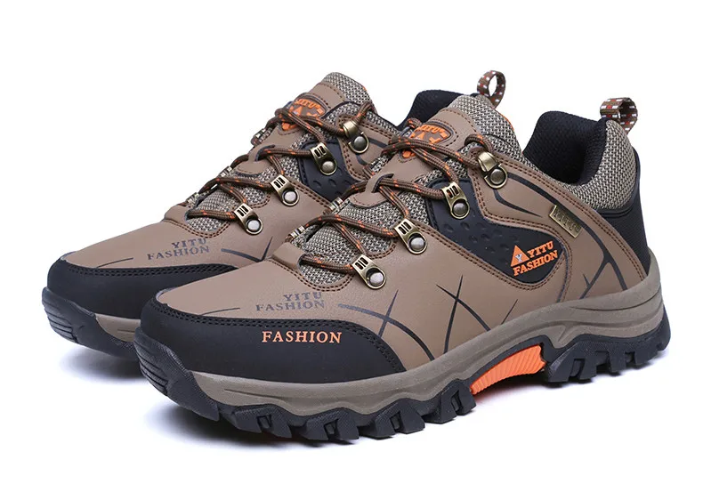 Brand New Spring Autumn Men Work Casual Shoes Men Outdoors Leather Round Toe Sneakers Men Climbing Hiking Shoes Big Size 39-47