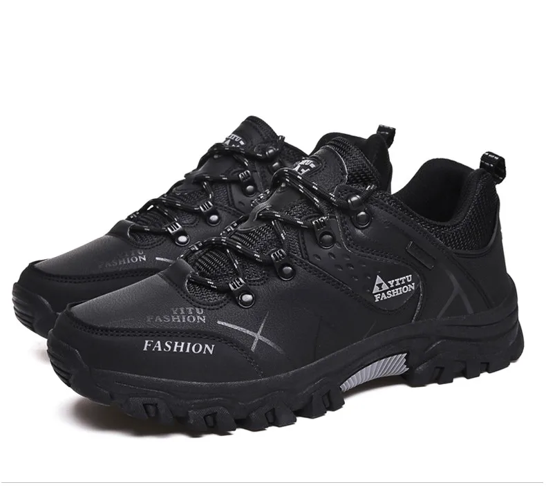 Brand New Spring Autumn Men Work Casual Shoes Men Outdoors Leather Round Toe Sneakers Men Climbing Hiking Shoes Big Size 39-47