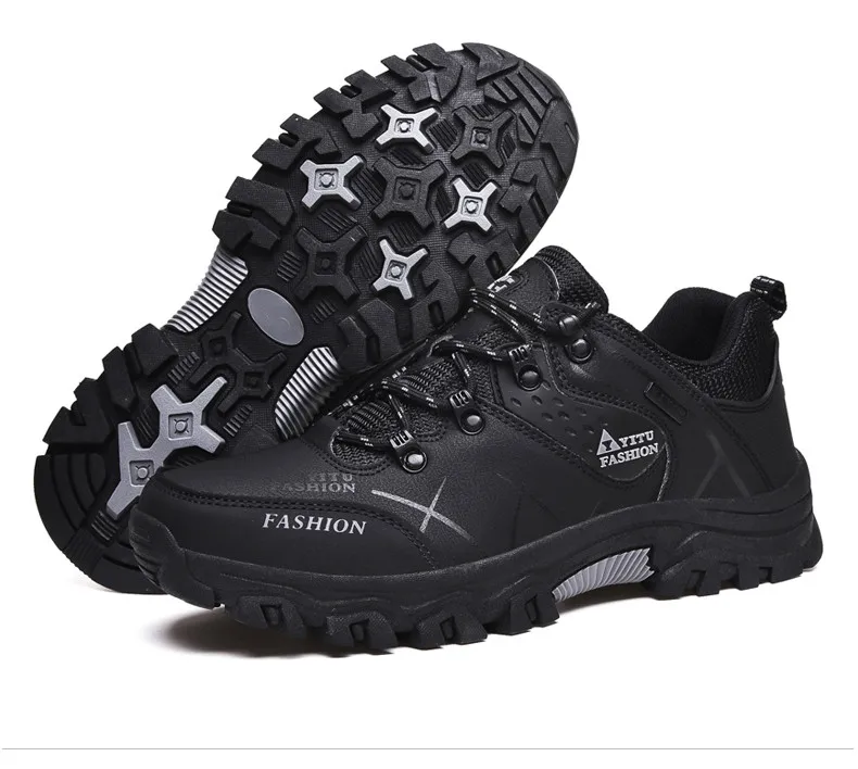 Brand New Spring Autumn Men Work Casual Shoes Men Outdoors Leather Round Toe Sneakers Men Climbing Hiking Shoes Big Size 39-47
