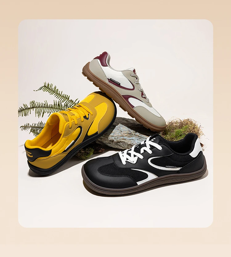 HOBIBEAR Women Wide Width Hiking Shoes Unisex Barefoot Minimalist Sneakers Zero Drop Classic Retro Walking Shoes