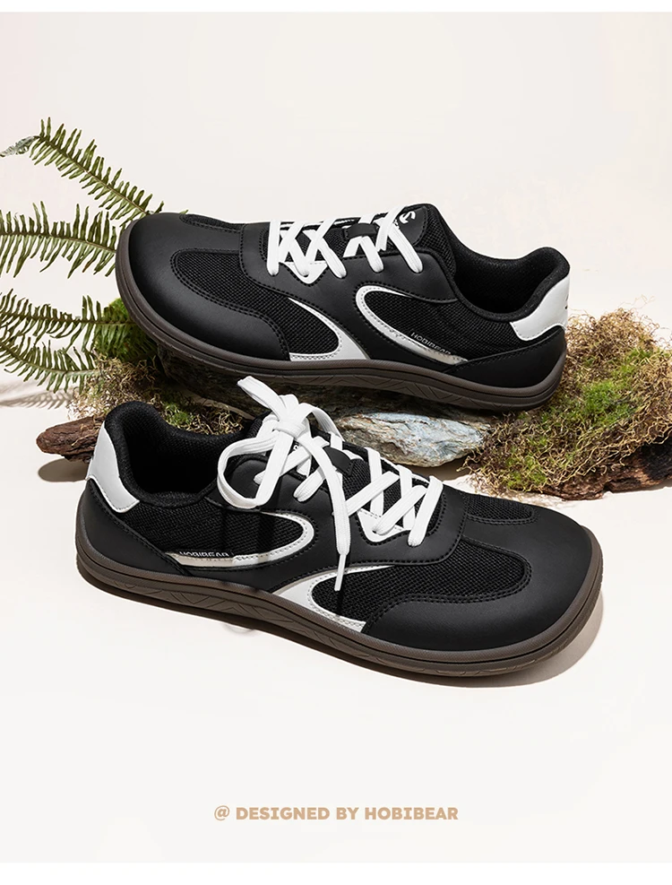 HOBIBEAR Women Wide Width Hiking Shoes Unisex Barefoot Minimalist Sneakers Zero Drop Classic Retro Walking Shoes